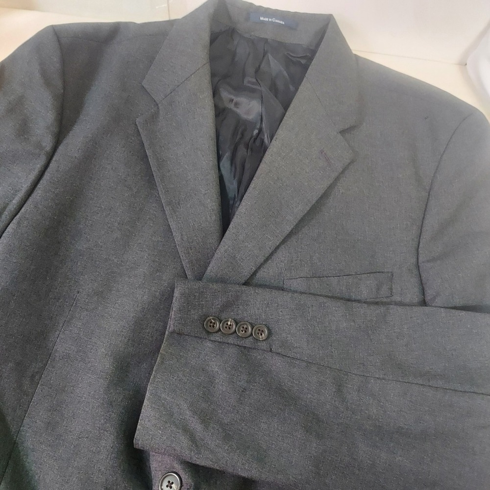 Chaps Ralph Lauren Mens Charcoal Gray Pure New Wool Blazer Sport Coat 46R Canada